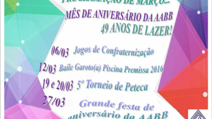 Mês de MARÇO: cheio de festas e novidades…